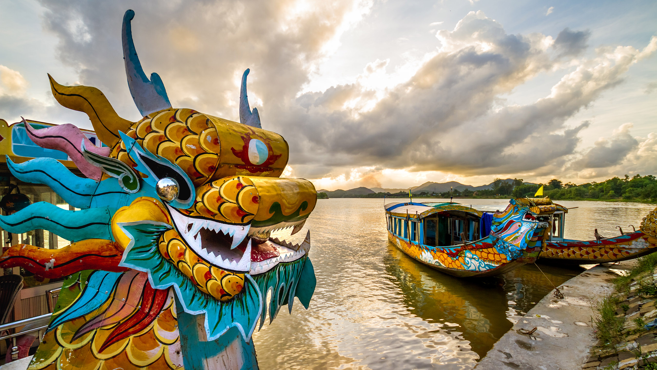 Dragon boat in Hue, Vietnam